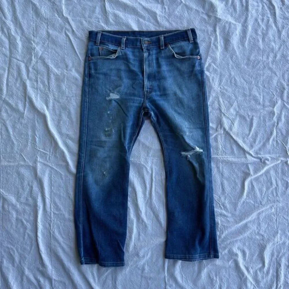 Vintage Distressed orange tab little‎ e Levis pants